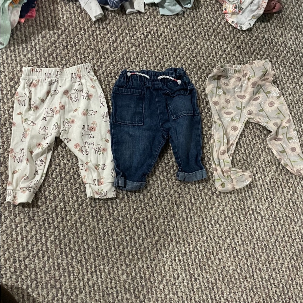 12 pair of baby girl pants/leggings 3-6M